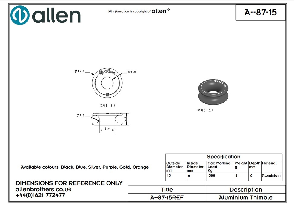 Thimble Alloy Teflon