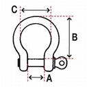 Manille lyre en acier galvanisé, Ø 8mm