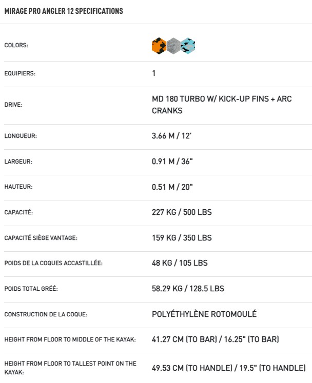 Hobie Kayak Mirage Pro Angler 12
