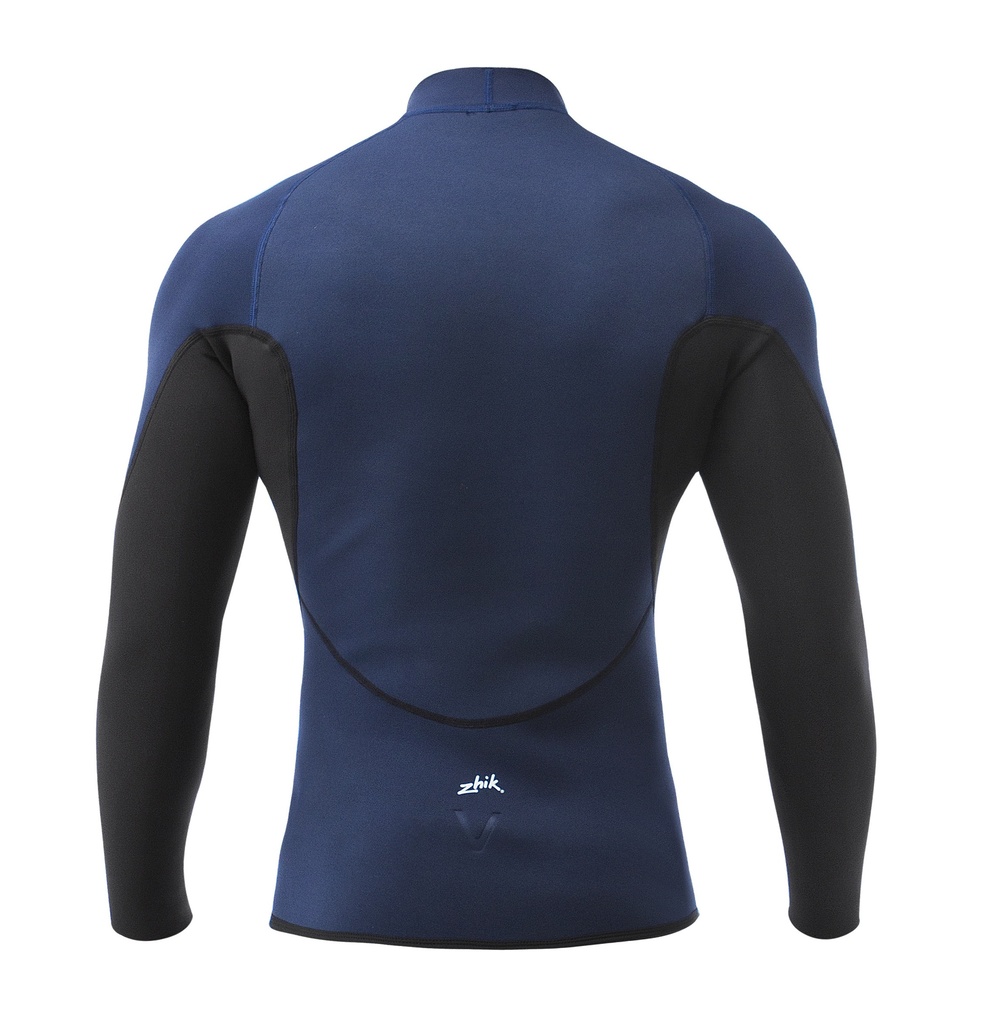 Top microfleece V manche longue navy foncé