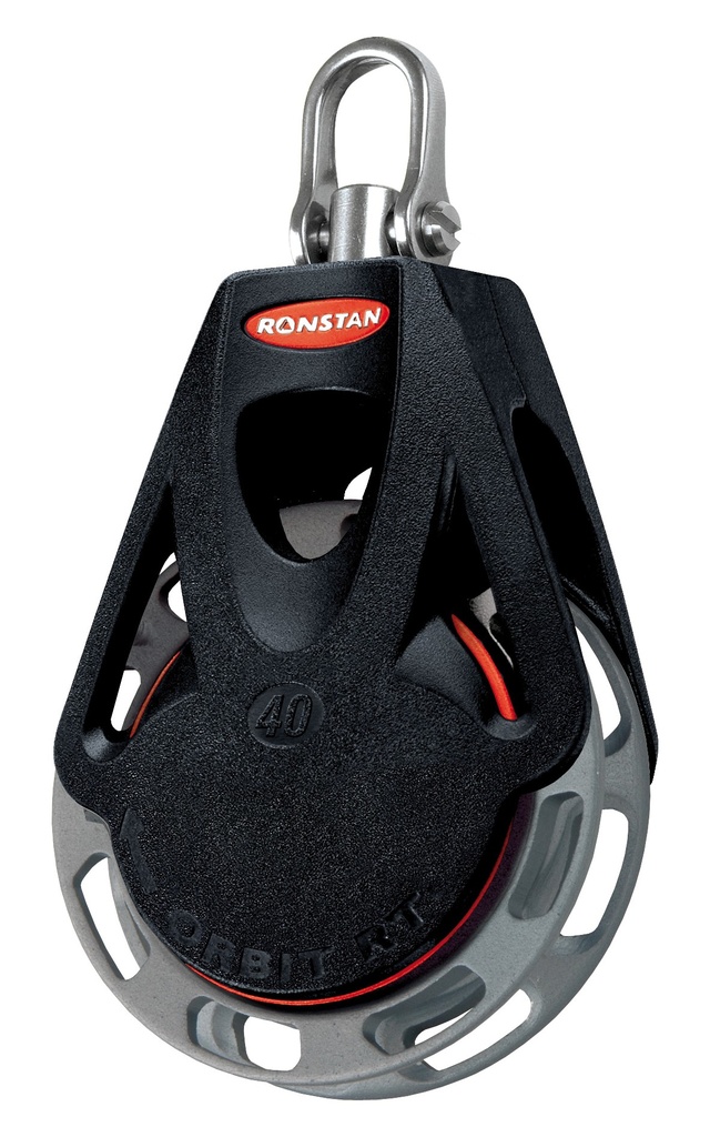 Poulie winch simple Orbit 40mm, automatique avec manille sur émerillon