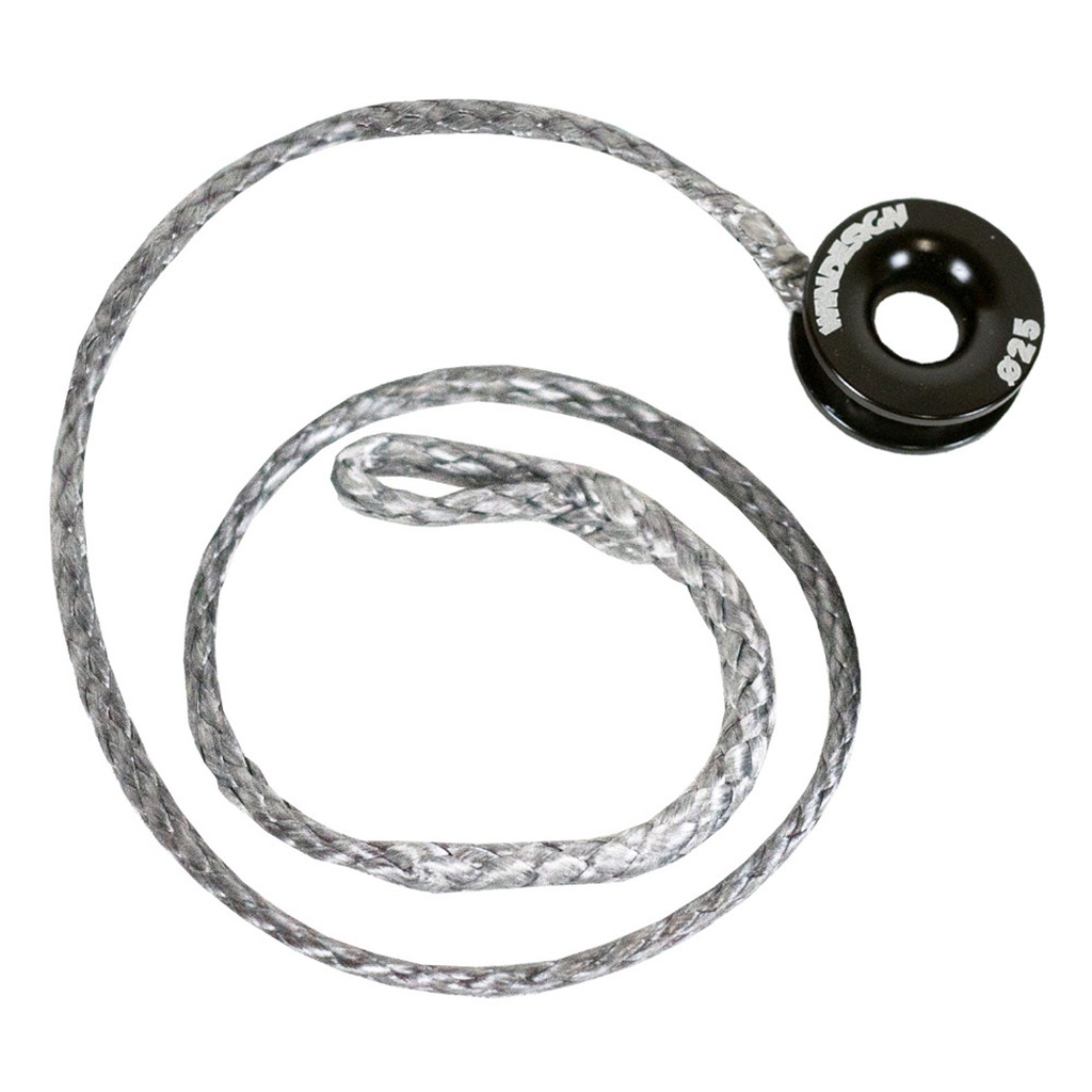 Halyard line with low friction ring