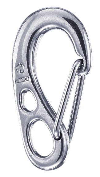 Carbine hook stainless steel forged HR with spring 75mm