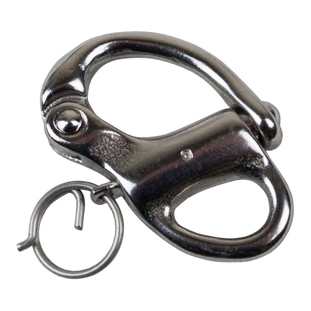 Carbine hook steel safety stainless steel for mainsheet 34mm