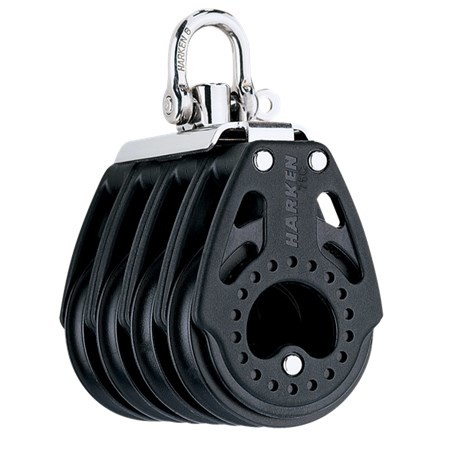 Block vierfach Carbo mit Wirbelschäkel 75mm