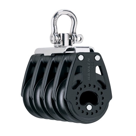 Block vierfach Carbo mit Wirbelschäkel 40mm