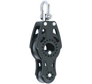 Block single Carbo fiddle with swivel 40mm