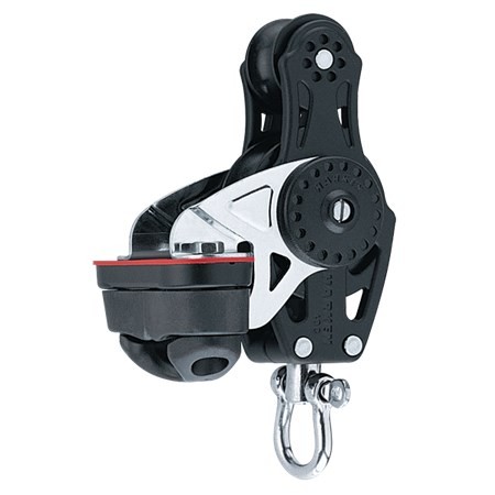 Block single Carbo fiddle with swivel and cleat 57mm