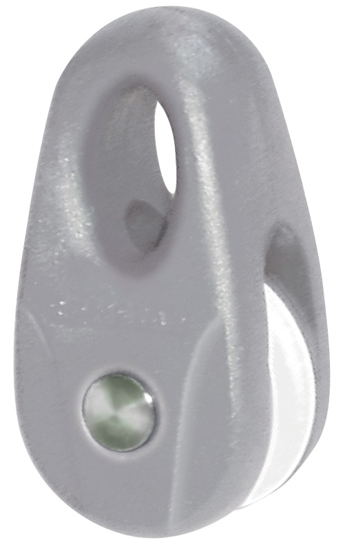 Block einfach Mini aus Nylon, Rolle aus Azetal 15mm grau, Paar