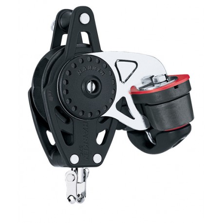 Block single Carbo Ratchamatic with swivel, becket and cam cleat 75mm