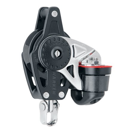 [HK2611] Block einfach Carbo Rätsch mit Wirbelschäkel, Bügel und Klemme 40mm