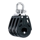 Block dreifach Carbo mit Wirbelschäkel 40mm