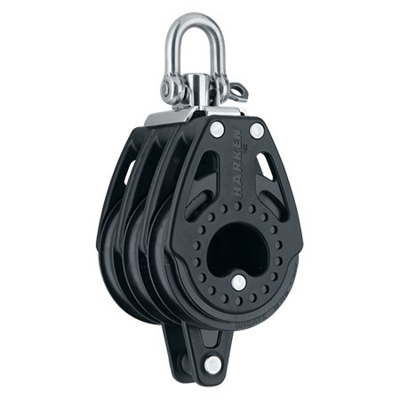 Block triple Carbo with swivel and becket 75mm