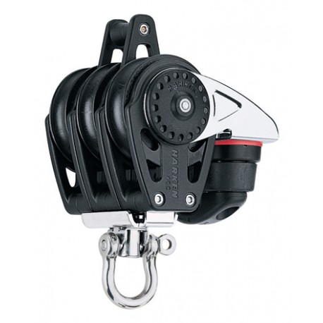Block triple Carbo with swivel, becket and cleat 40mm