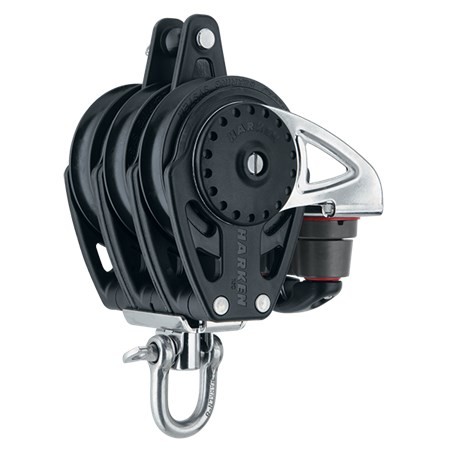 Block triple Carbo with swivel, becket und cleat 75mm