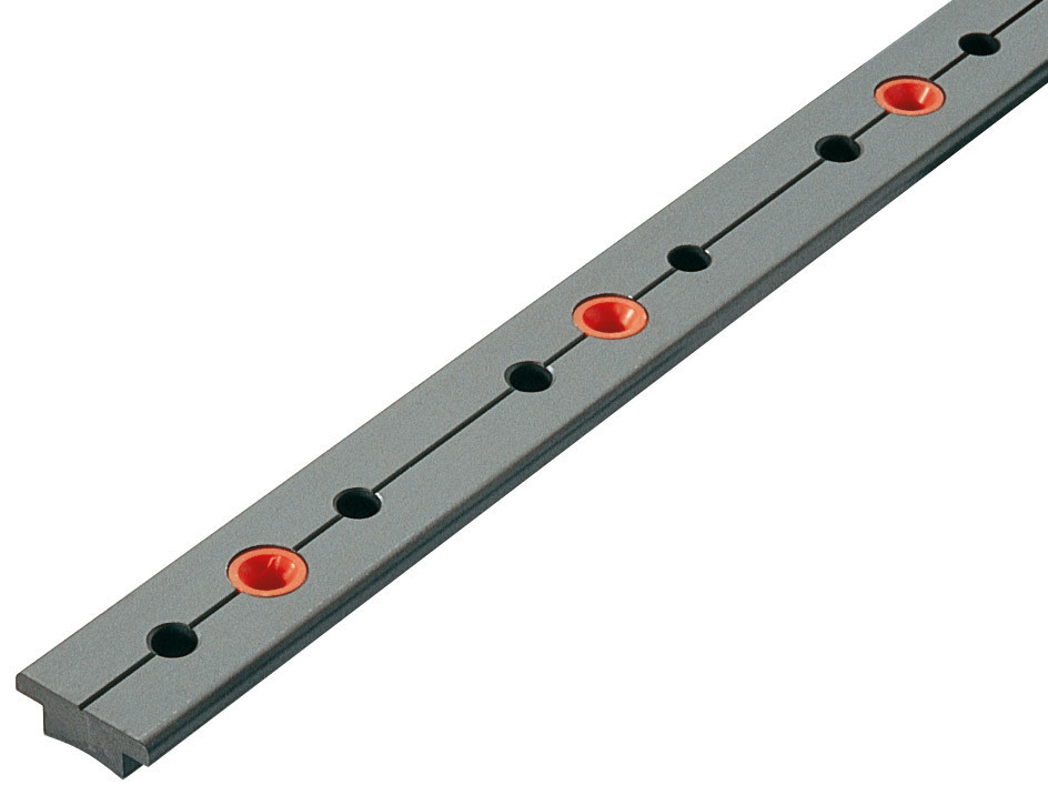 T-Track black-alu traveller system red inserts 50mm stop hole centres serie 32
