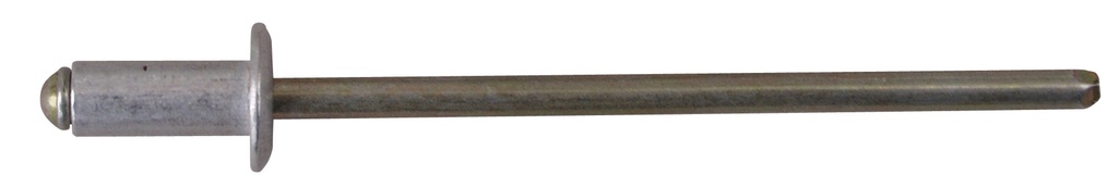 Round head rivet, with long mandrel for fixing Clamcleats, Ø 4.8mm, assembly length 3.8 - 5.0mm