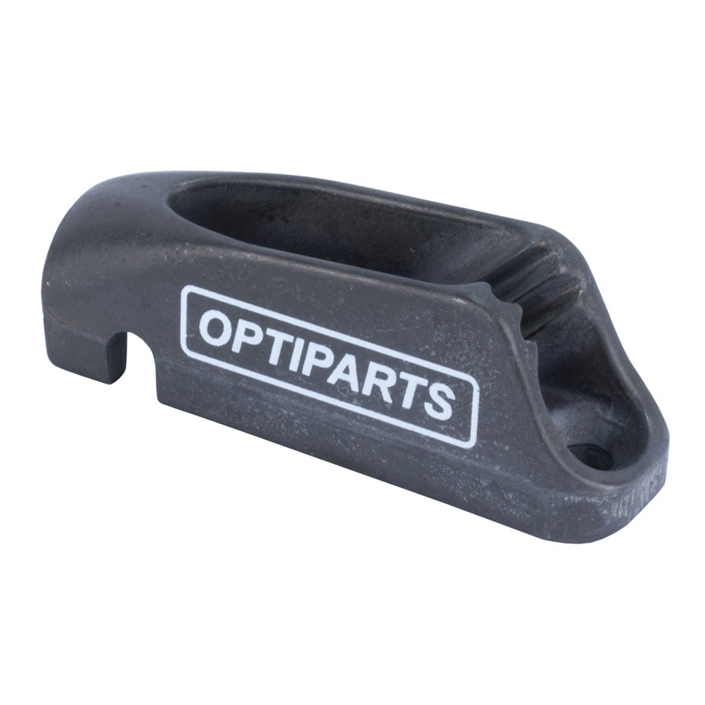Cleat hard anodized black alu halyard on Blackgold mast for Optimist with becket, 66mm