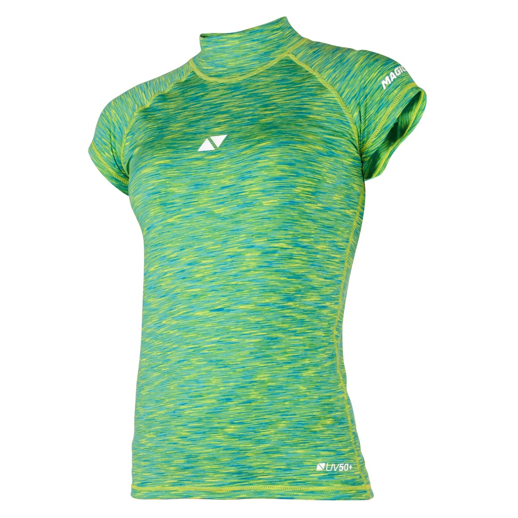 [MM15001.180044,627-L] Top Rashvest Cube, manches courtes, dame (L, vert)