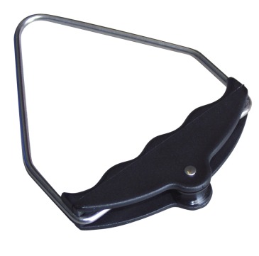 Trapeze handle, with stainless steel and nylon roller