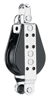 Block single dinghy with becket and shackle, 44mm