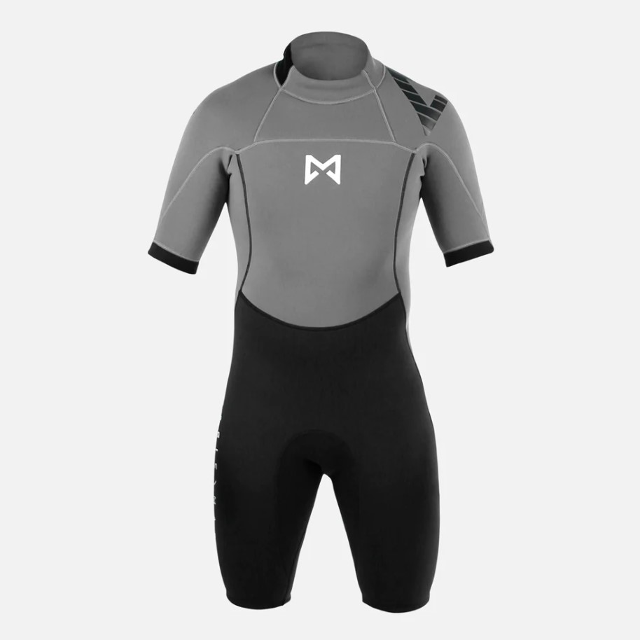 [MM011013,800-L] Brand Shorty 3/2mm Bzip Flatlock unisex, grey (L)