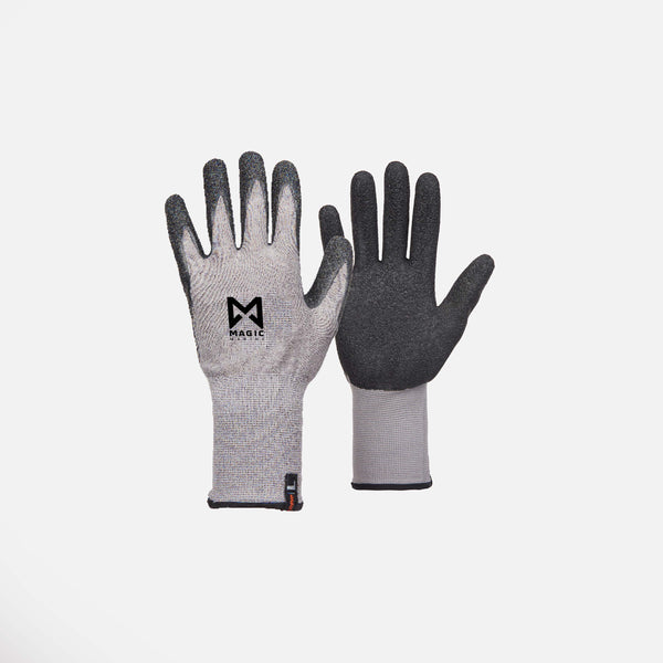 [MM041008,802-L] Pack of 3 adhesive gloves, dark Grey (L)