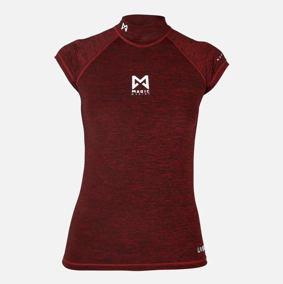 [MM081012,349-L] Cube Rashvest, manches courtes, rouge, Dame (L)