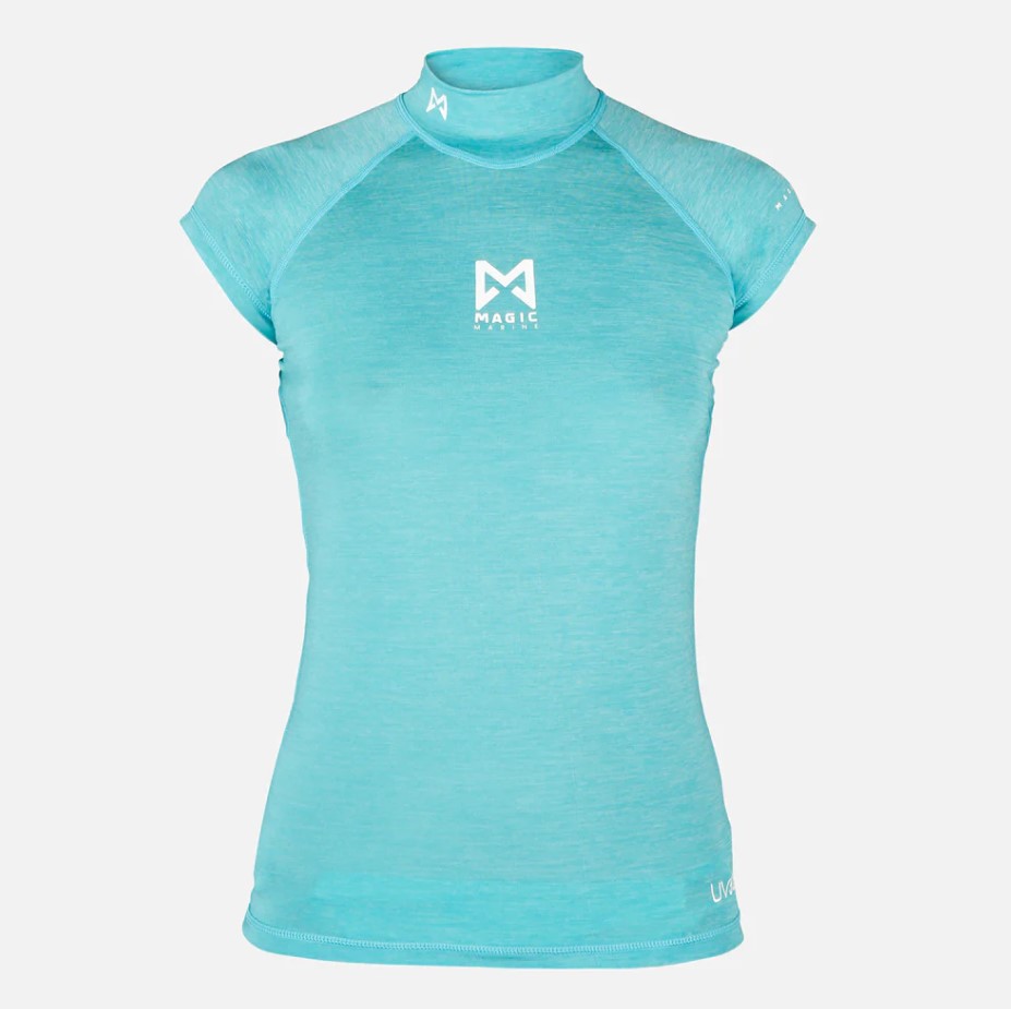 [MM081012,448-M] Cube Rashvest, short sleeves, blue, Women (M)