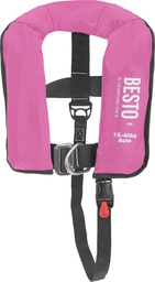 [BE39155P] Schwimmweste auto Besto Junior rosa 150N mit Sicherheitsgurt