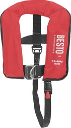 [BE39155R] Buoyancuy vest auto Besto juinior 150N red with harness