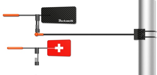 [BS-SWIHORYZONTAL] Girouette Blacksmith pour dériveur, Horyzontal Swiss Flag