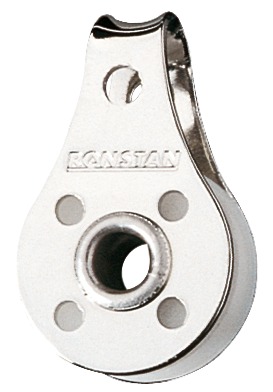 [RF666] Block einfach Mini aus rostfreiem Stahl, Rolle aus Azetal 19mm