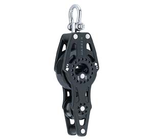 [HK2695] Poulie simple Winch Carbo violon à à émerillon avec ringot 75mm