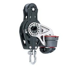 [HK2696] Block single Carbo Ratchet fiddle with swivel and cleat 75mm