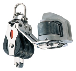 [RF20332] Block triple with 2-axis shackle head, becket and cleat 20mm