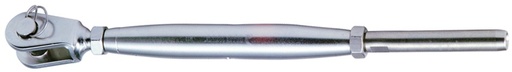 [BL122505] Ridoir à sertir à fourche, pas de vis métrique M5, câble 2.5mm en acier inox