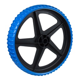[EX10785BL] Wheel no puncture, 37.5 cm, axis 25.5x65mm (hard gum)