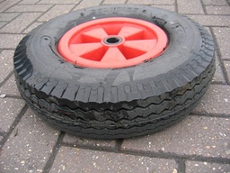 [WM860] Wheel reinforced 40 cm, axel 26 x 65mm, with road tyre