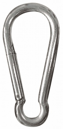 Galvanised steel carabiner, without screw lock